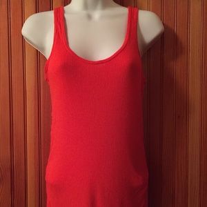 Calvin Klein Sleeveless Orange Ribbed Tank M New